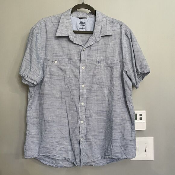 IZOD Saltwater Shirt Button up Relaxed Soft Cotton Camp‎ Casual XL EUC - Picture 1 of 11